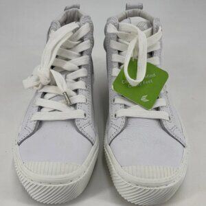 Carium Women High Premium Learther  Shoes High Top Sneakers White